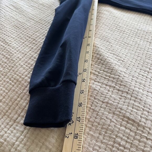 EMPORIO‎ ARMANI EA7 Hoodie Sweatshirt Dress Women Small Jersey Navy Blue Luxury - Picture 13 of 14